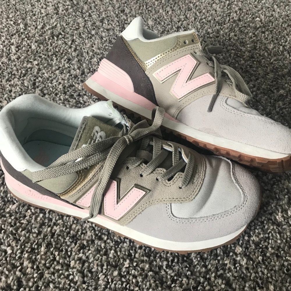 Womens New Balance 574 Metallic Patch Sneaker